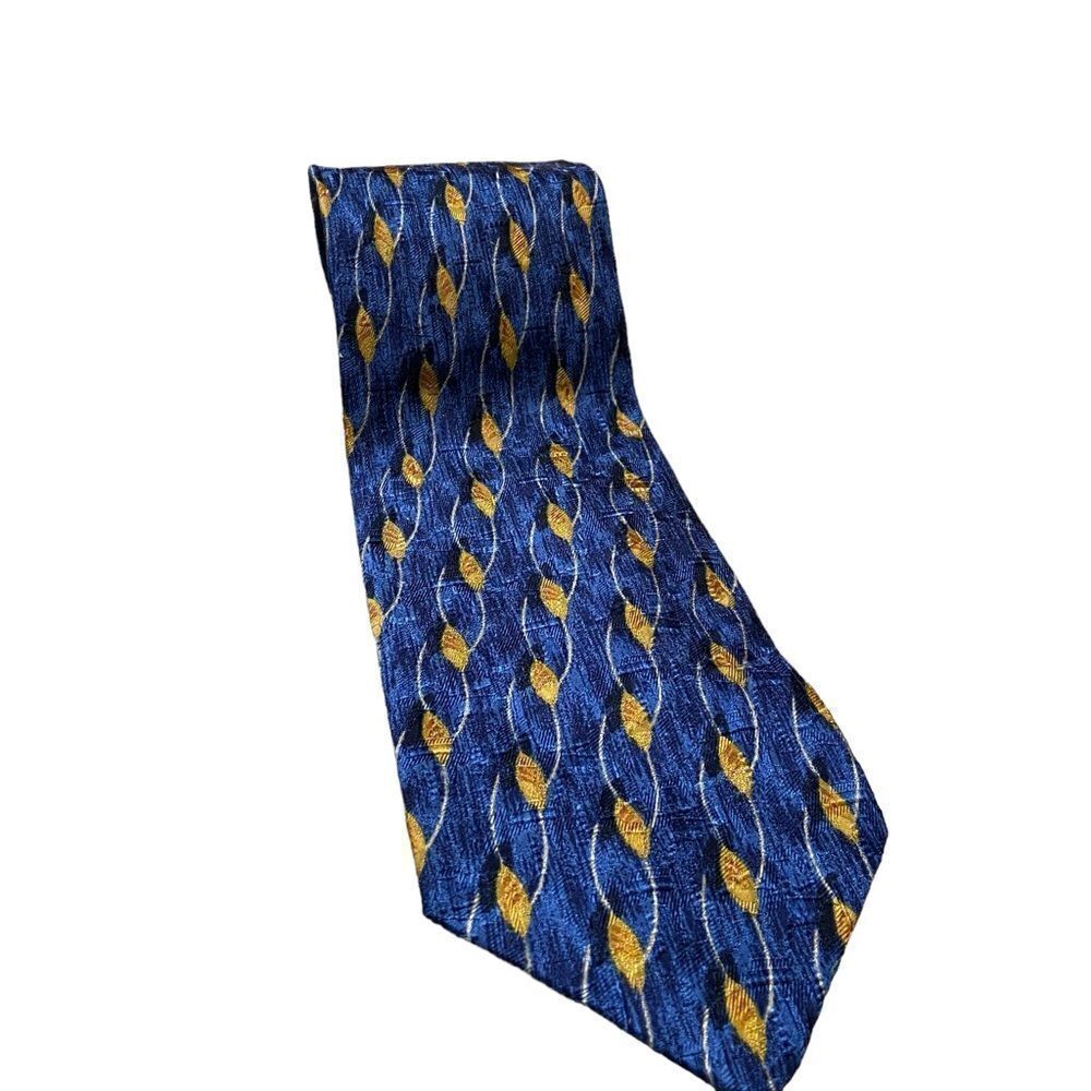 Men’s Tino Cosina brand 100% Silk Blue and Yellow Necktie